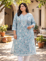 Nisha Blue Mul Kurta