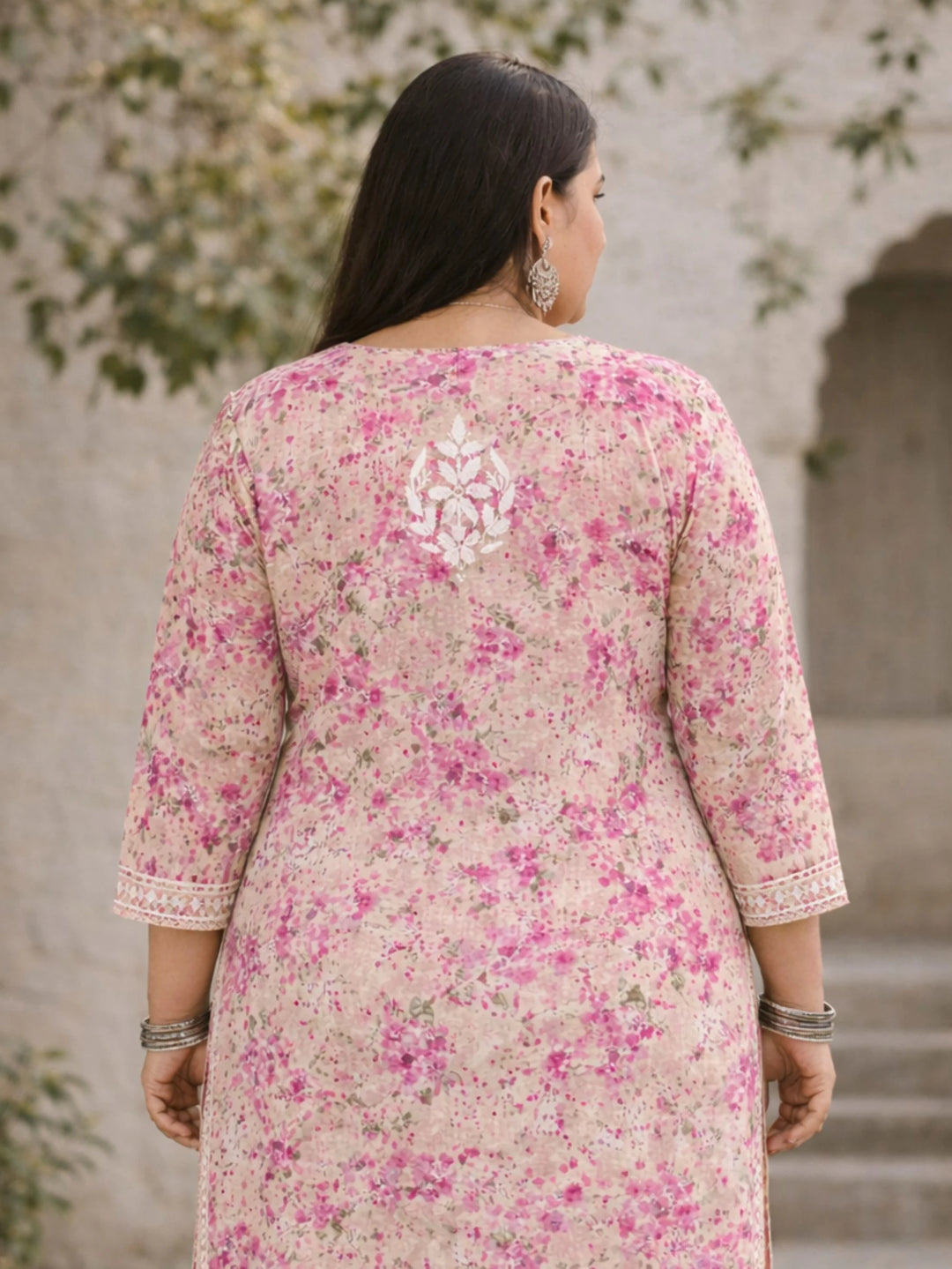 Nisha Pink Mul Kurta