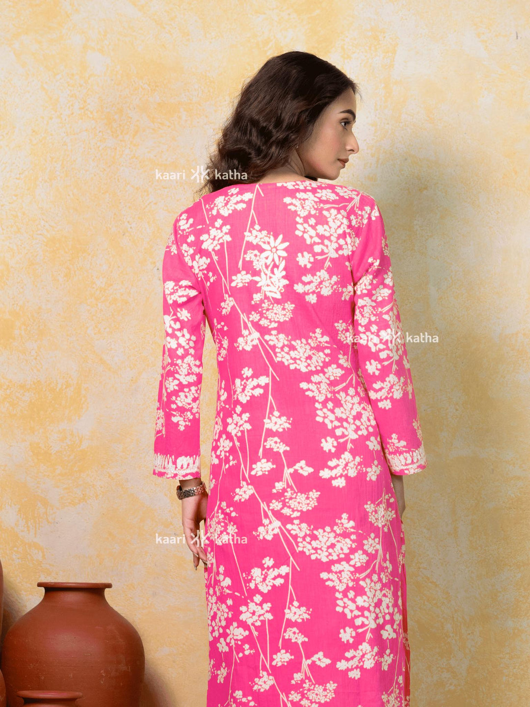 Breezy Hot Pink Mul Kurta