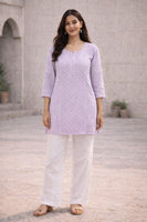 Soha Lavender Muslin Kurti