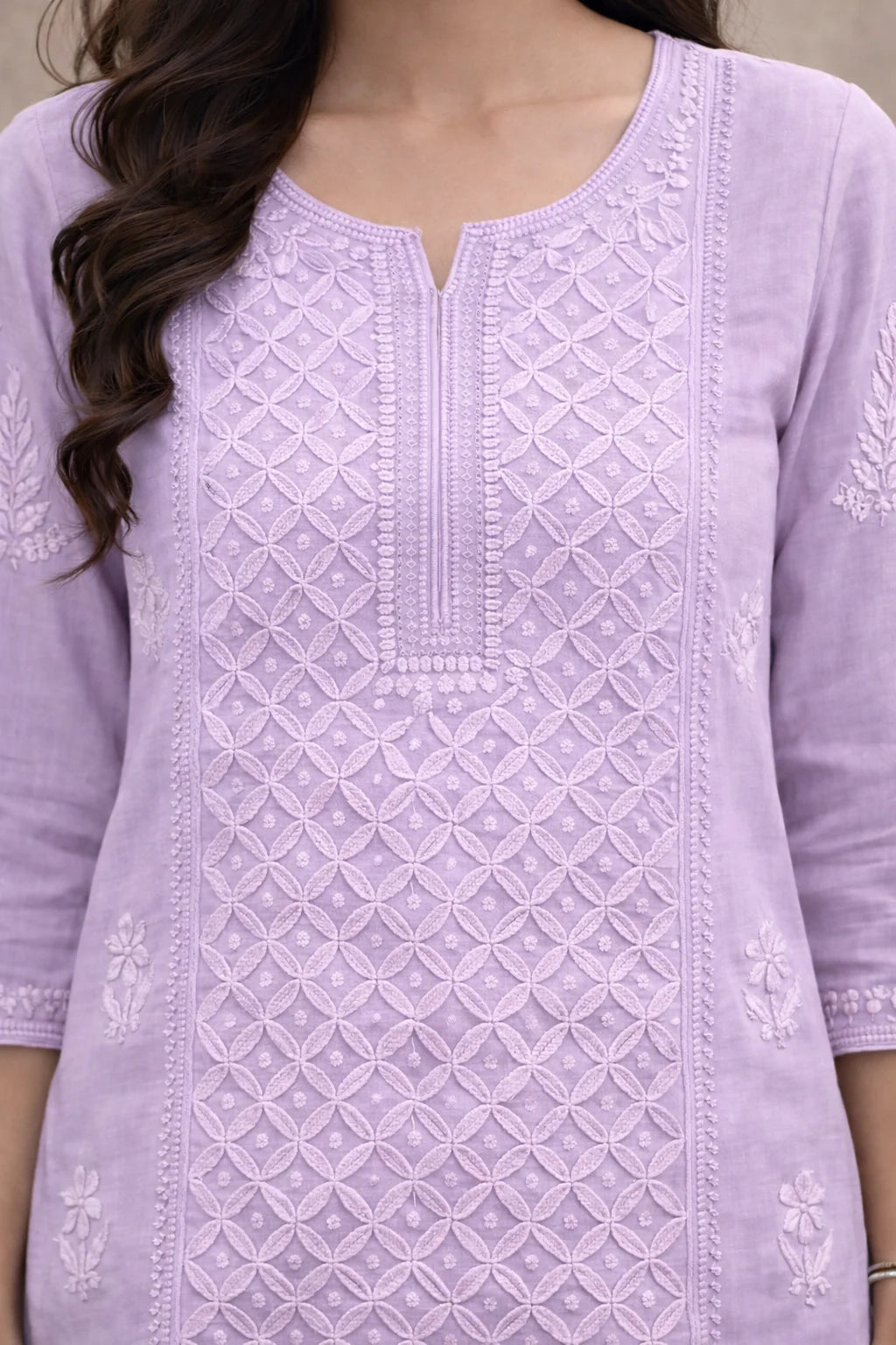Soha Lavender Muslin Kurti