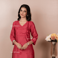 Paro Red Chanderi Angrakha