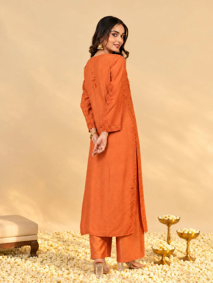 Meera Orange Muslin Kurta