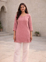 Soha Dusty Pink Muslin Kurti