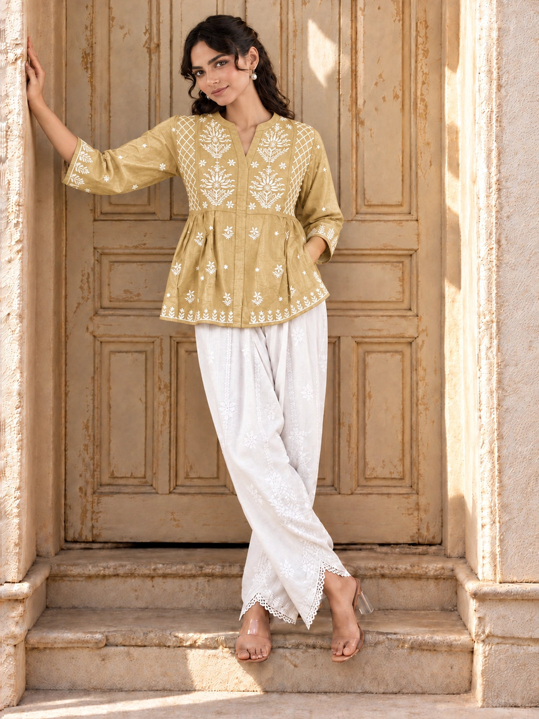 Zoya Gold Chanderi Kurta