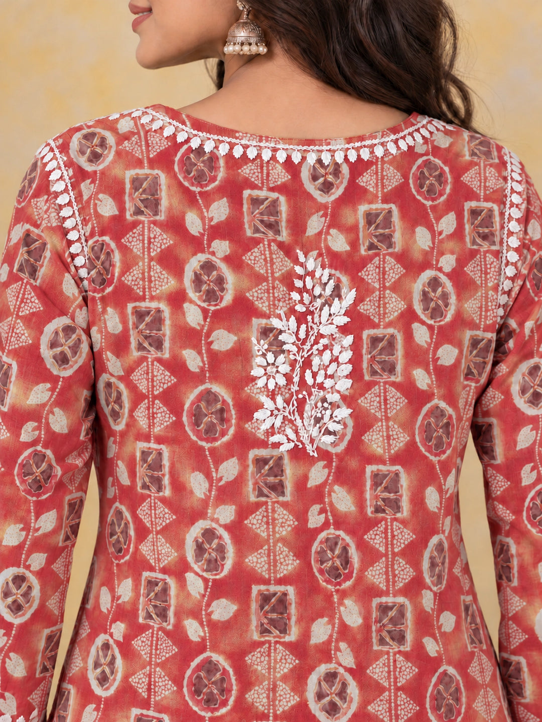 Ada Red Mul Kurta