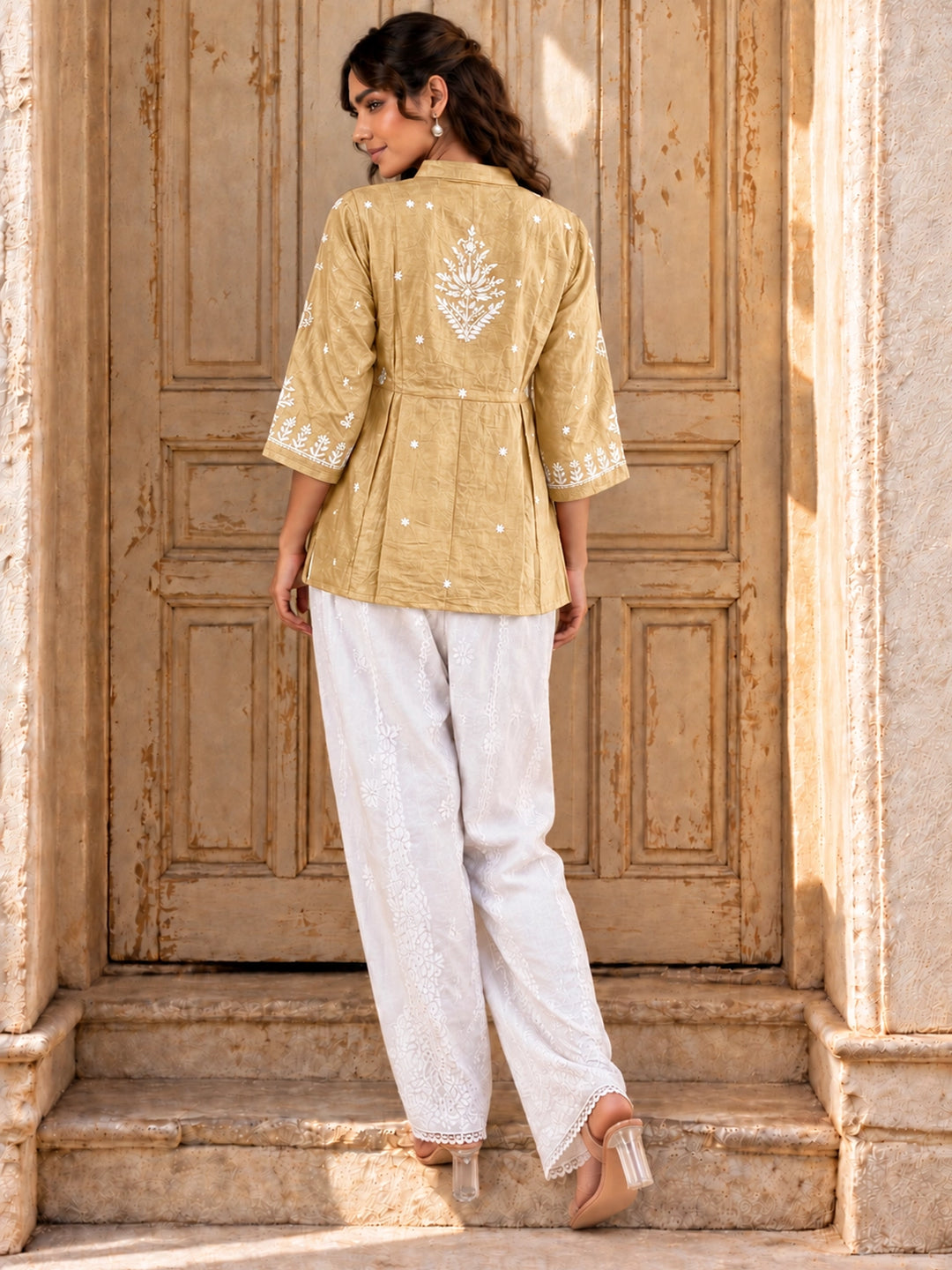 Zoya Gold Chanderi Kurta
