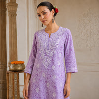 Bloom Purple Mul Kurta
