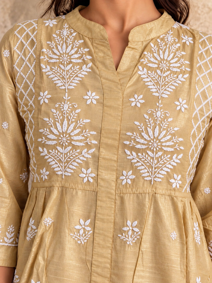 Zoya Gold Chanderi Kurta