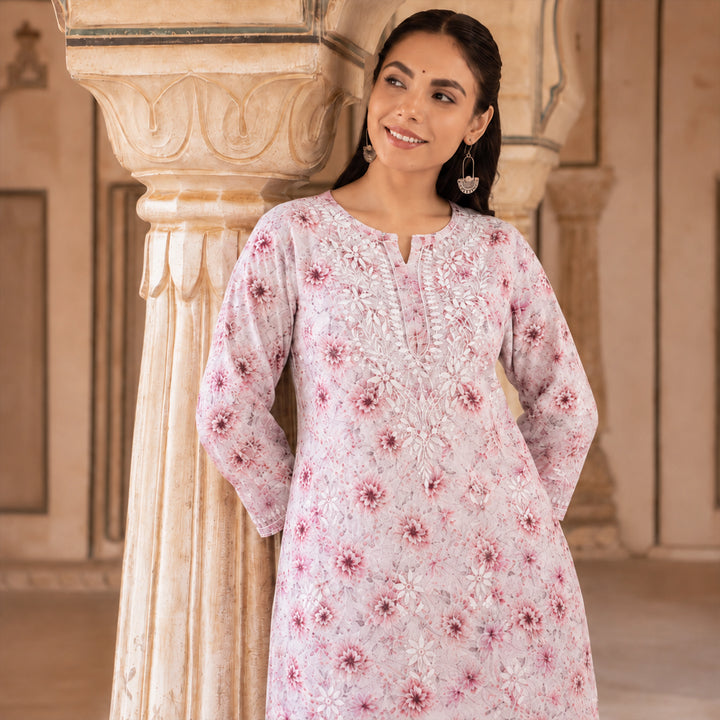 Chahat Pink Mul Kurta