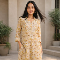 Chahat Yellow Mul Kurta