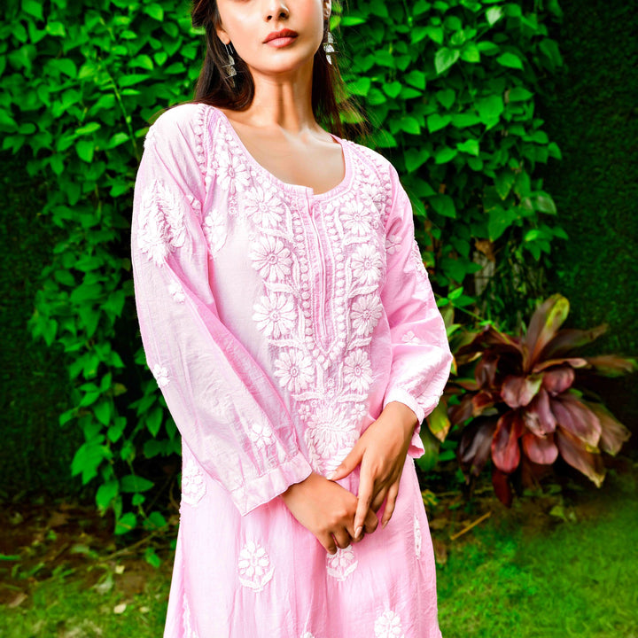 Chandni Pink Chanderi Kurta