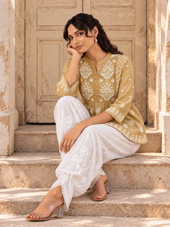 Zoya Gold Chanderi Kurta