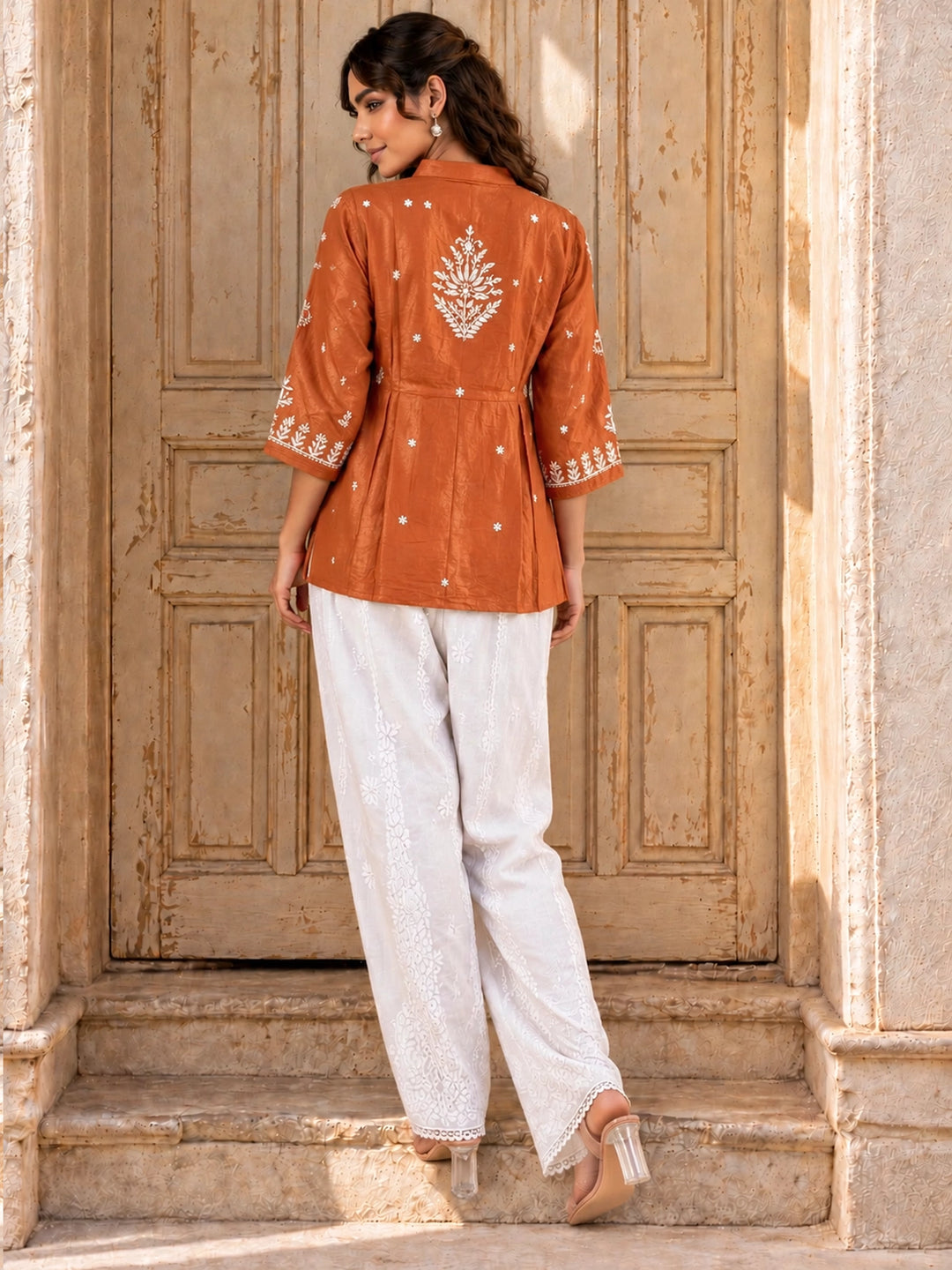 Zoya Orange Chanderi Kurta
