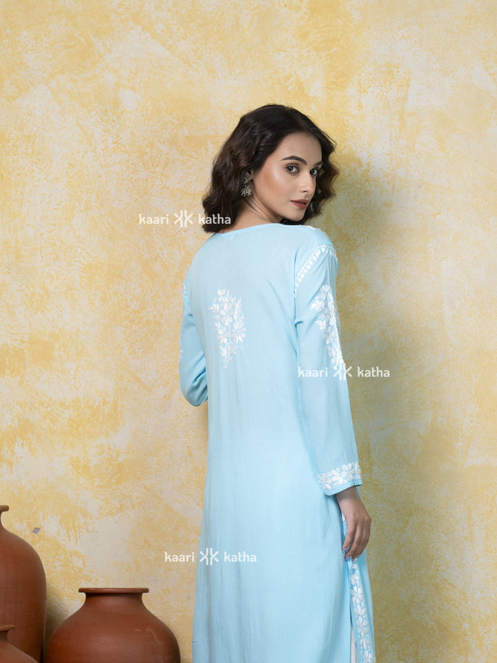 Fiza Sky Blue Modal Kurta