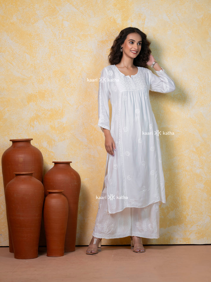 Iconic White Muslin-Straight Kurta