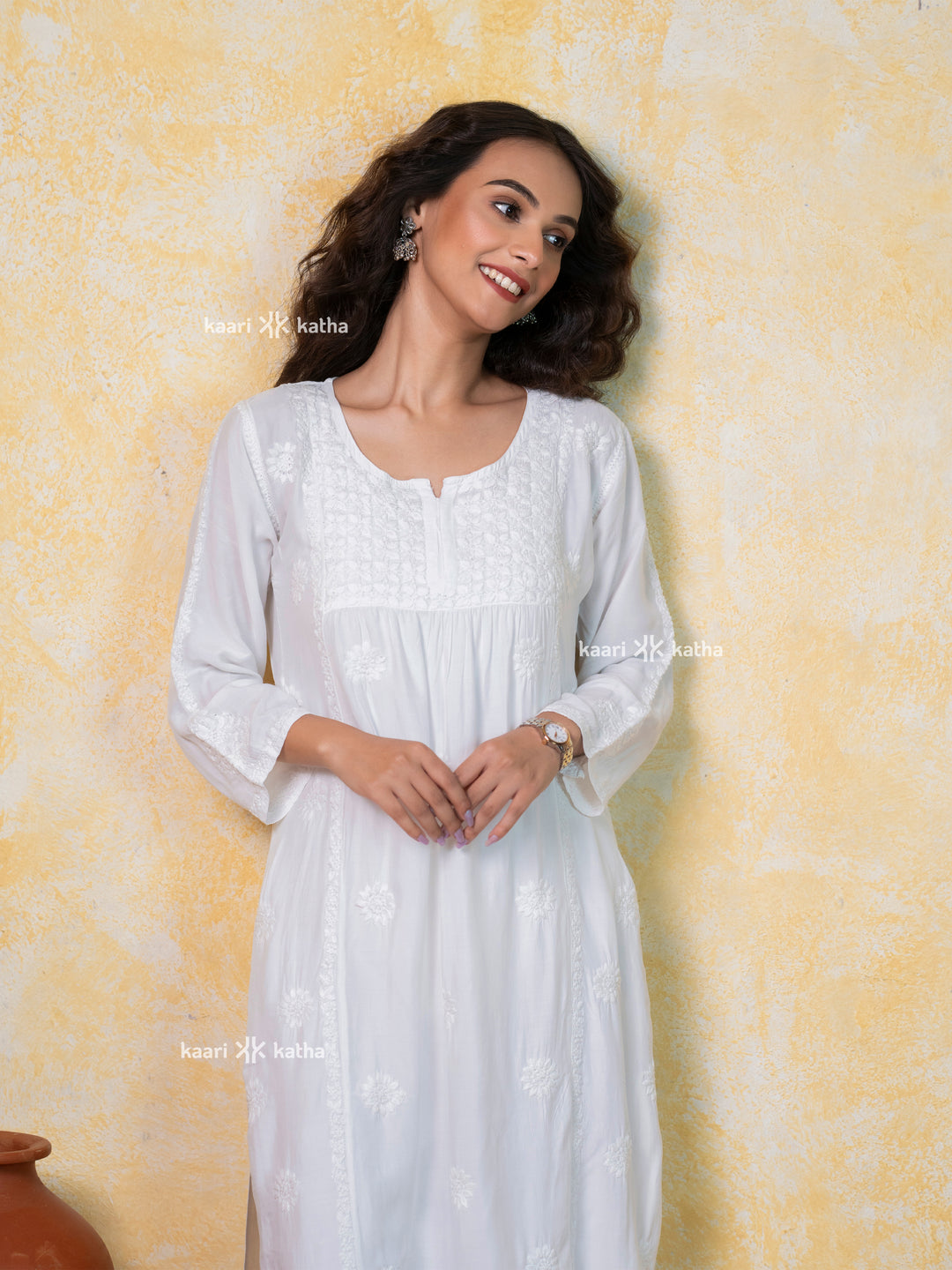 Iconic White Muslin-Straight Kurta
