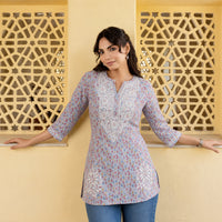 Inaya Mist Blue Mul Kurta