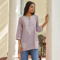 Inaya Lavender Mul Kurta