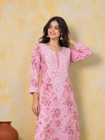 Khushboo Pink Mul Kurta