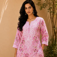 Khushboo Pink Mul Kurta