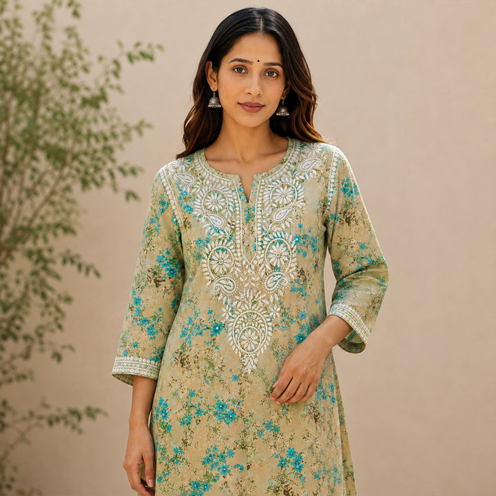 Khushboo Yellow Mul Kurta