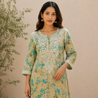 Khushboo Yellow Mul Kurta