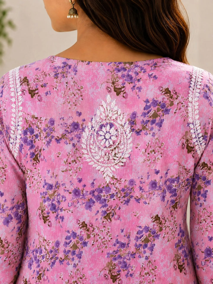 Khushboo Purple Mul Kurta