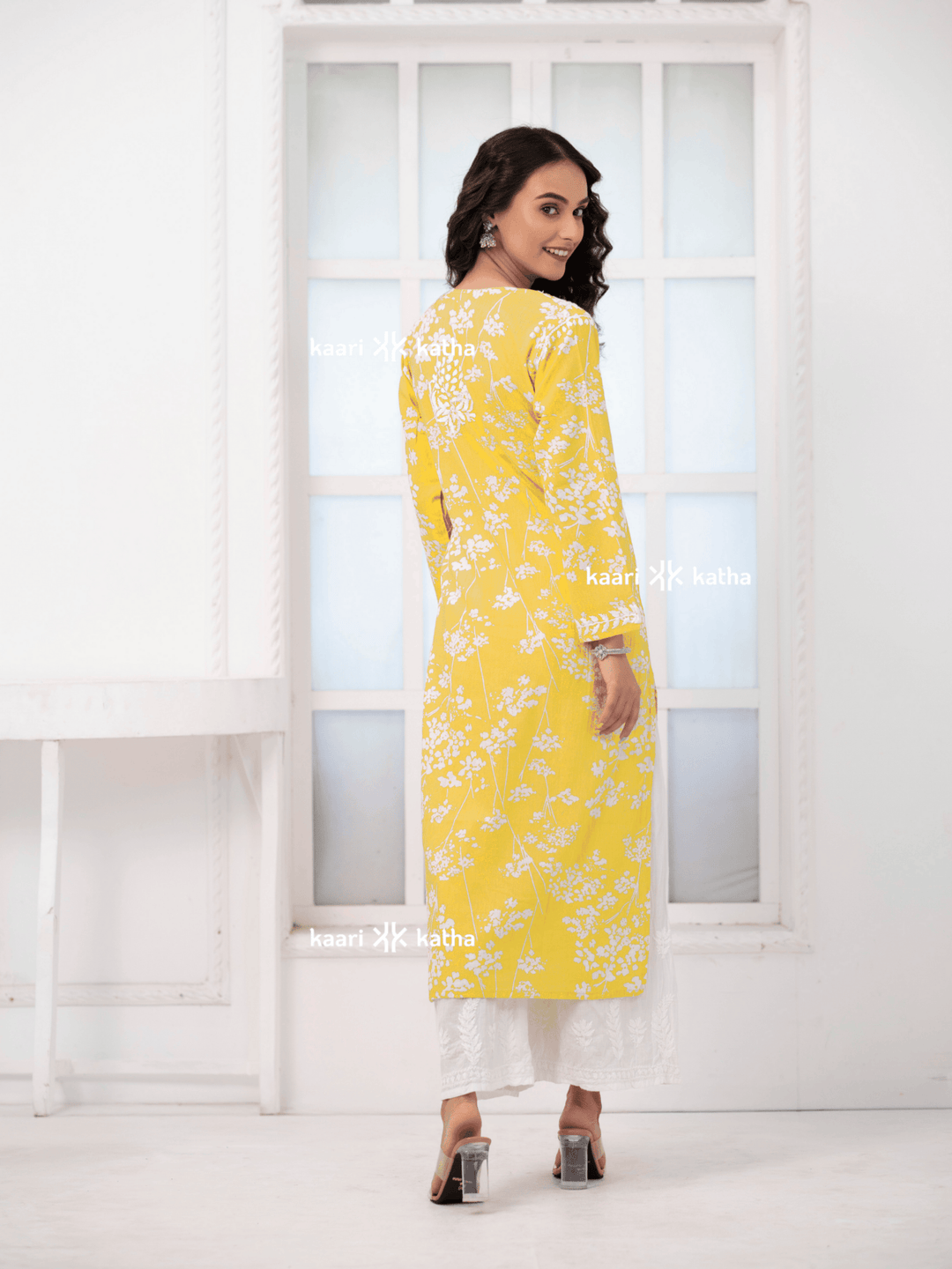 Breezy Yellow Mul Kurta