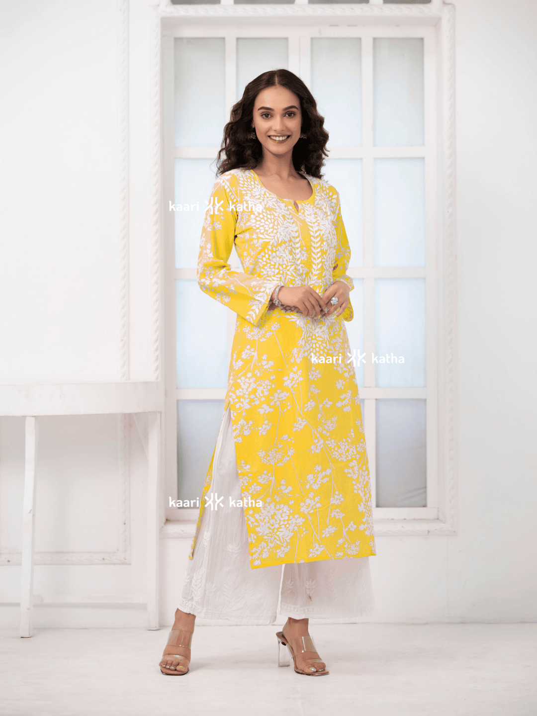Breezy Yellow Mul Kurta