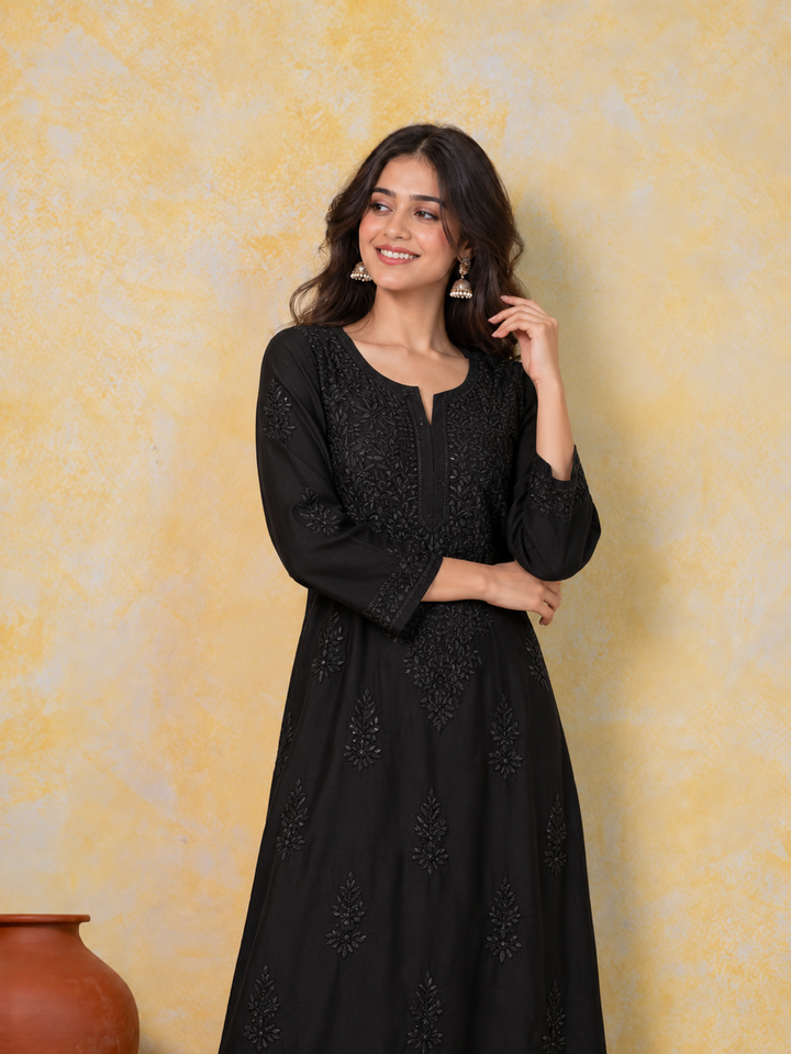Meera Black Muslin Kurta