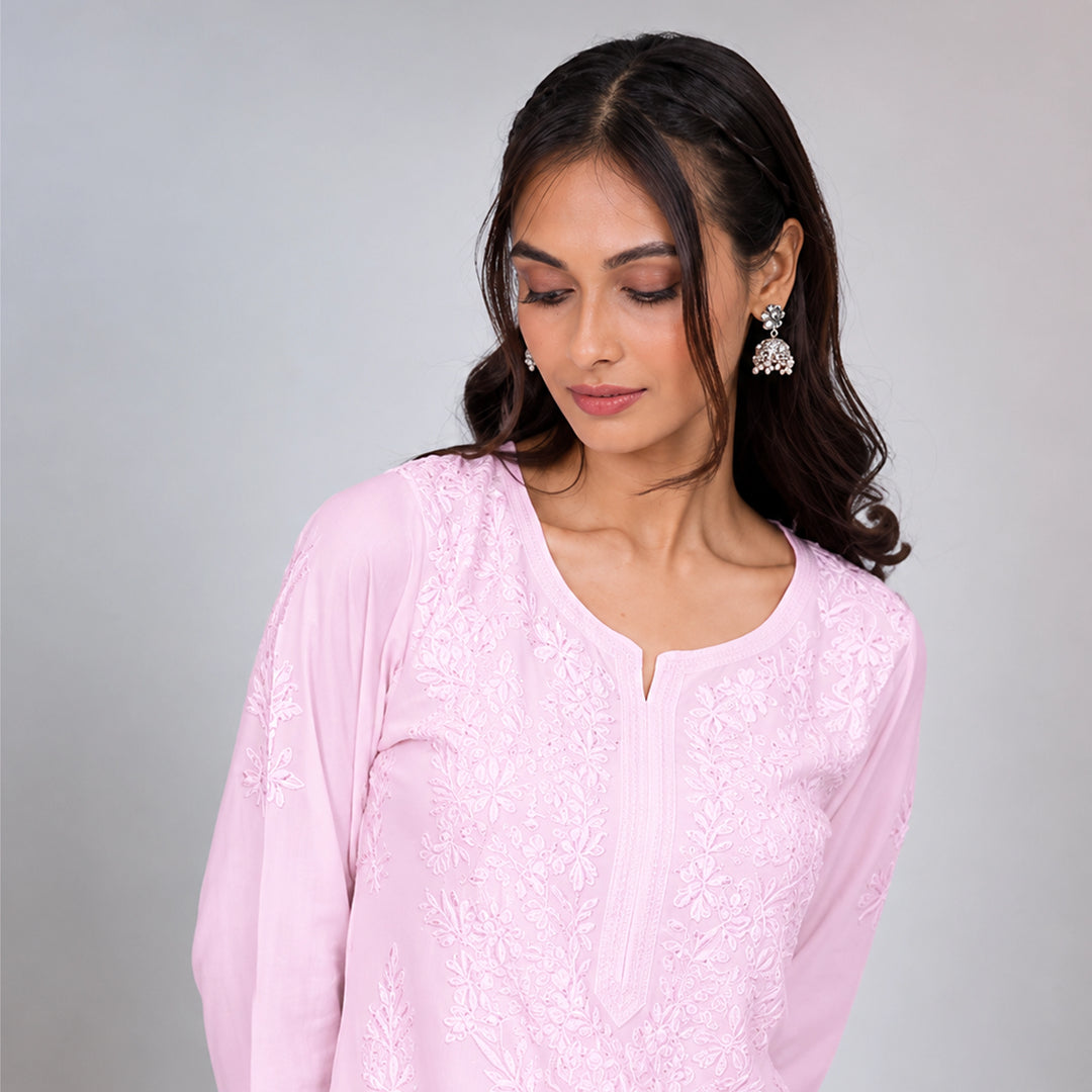 Meera Pink Muslin Kurta