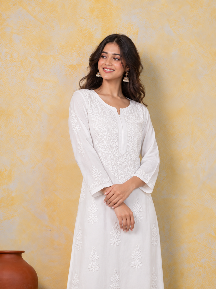 Meera White Muslin Kurta