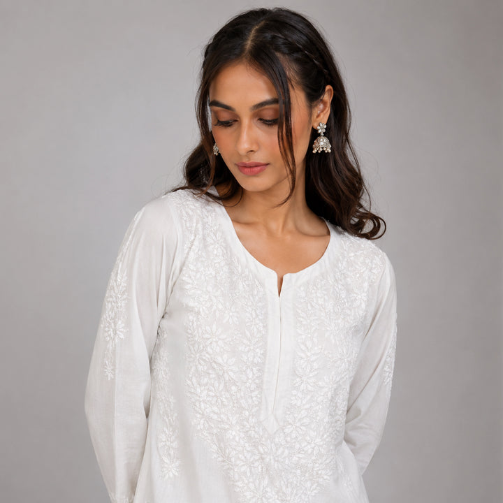 Meera White Muslin Kurta