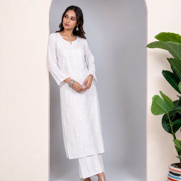Meera White Muslin Kurta