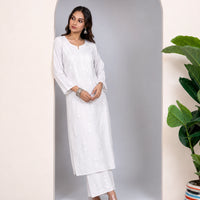Meera White Muslin Kurta