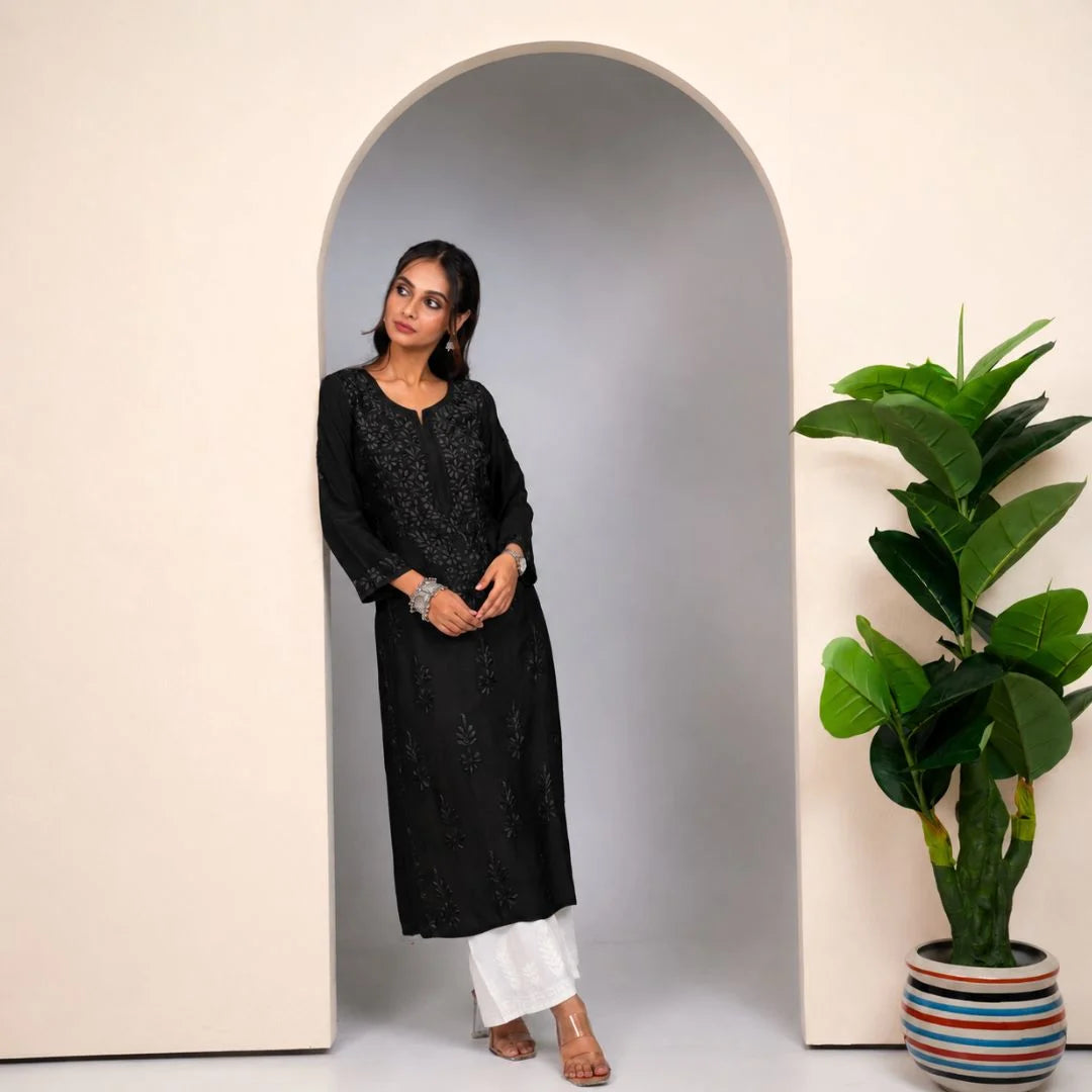 Meera Black Muslin Kurta