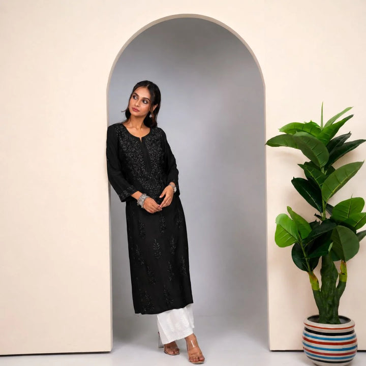 Meera Black Muslin Kurta