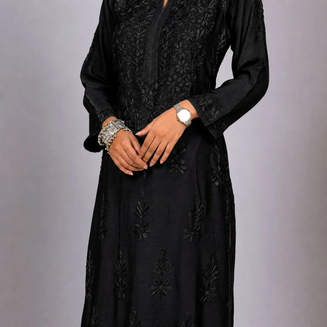 Meera Black Muslin Kurta