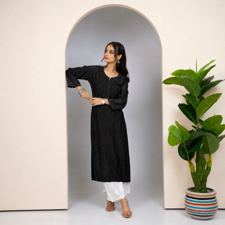 Meera Black Muslin Kurta