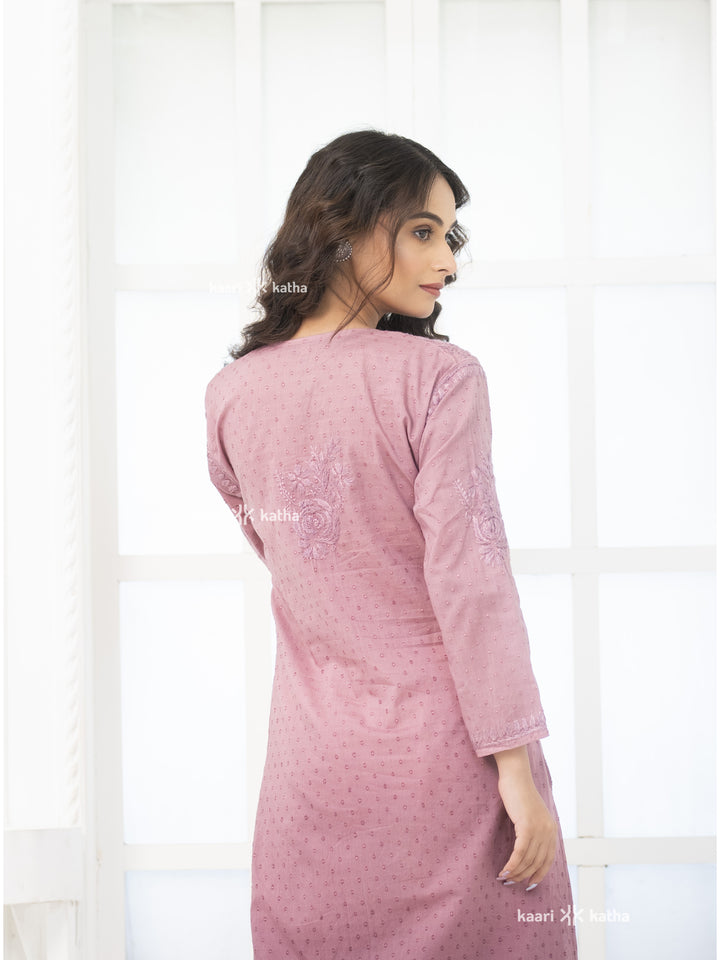 Monochrome Purple Dobby Kurta