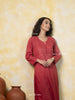 Monochrome Red Dobby Cotton Kurta