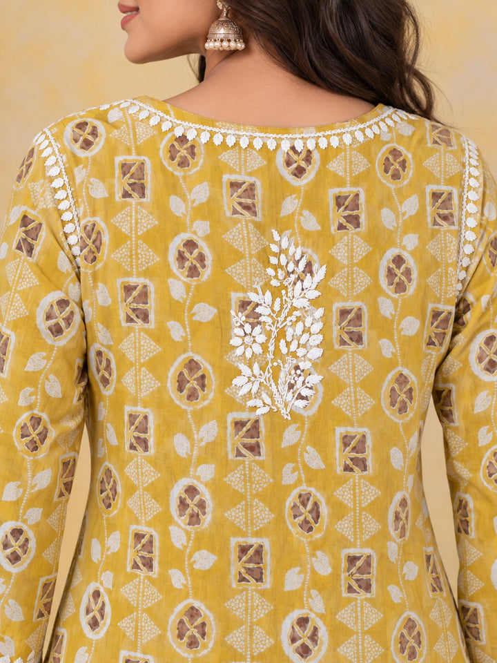 Ada Yellow Mul Kurta