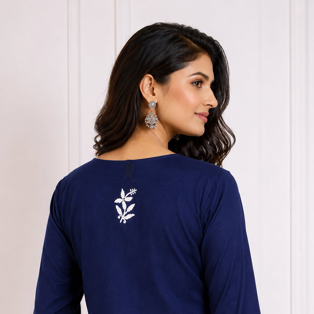 Zainab Blue Rayon Kurta Set