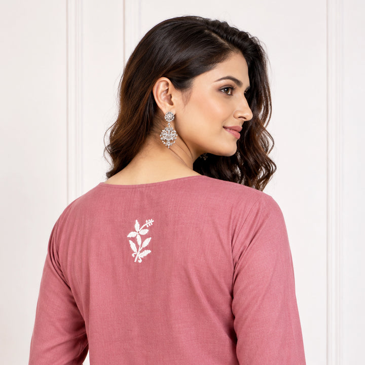 Zainab Pink Rayon Kurta Set